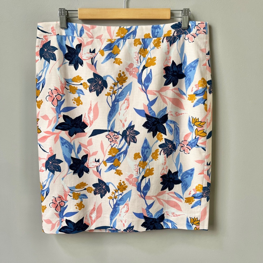 J. Crew Factory Skirt Women's 14 New NWT Pink Floral Office Feminine Preppy